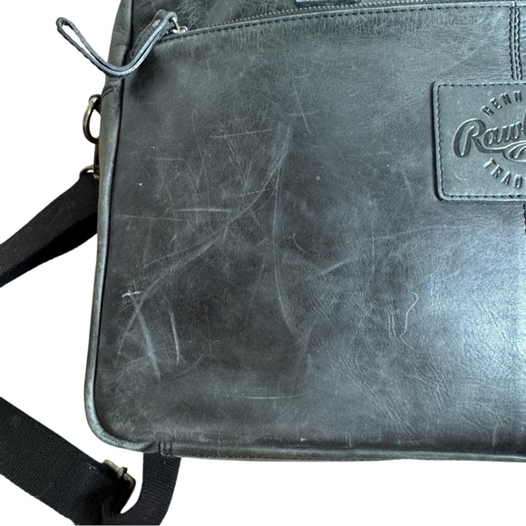 Rawlings Leather Ace Messenger Bag | Distresseed Black Leather | Good Condition - Picture 10 of 11
